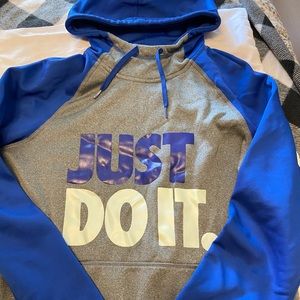 Nike Therma-fit Gray/blue Hoodie